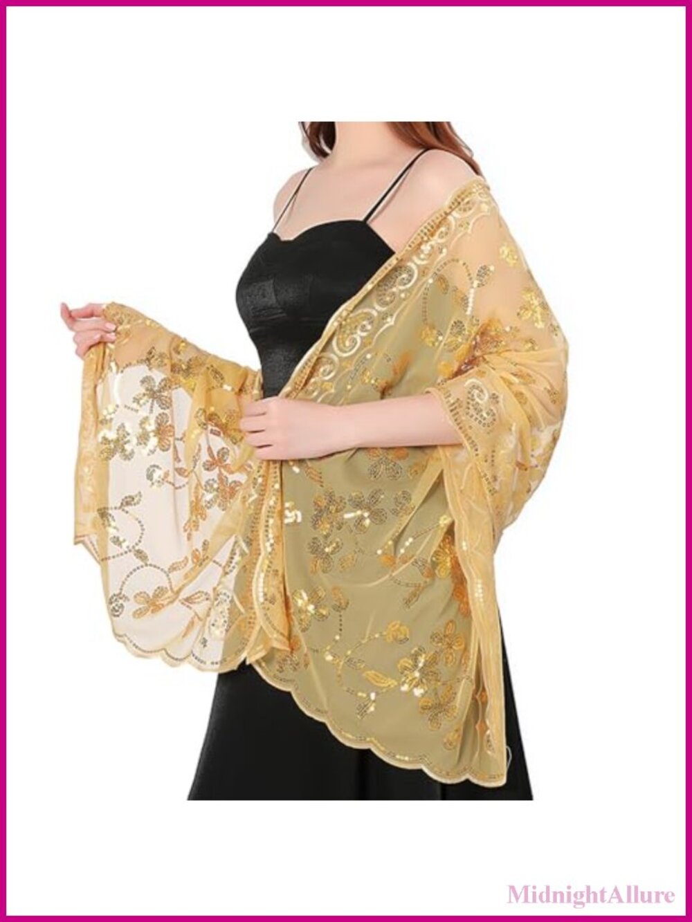 Sequin Sheer Mesh Shawl Wrap Women Sparkly 1920s Party